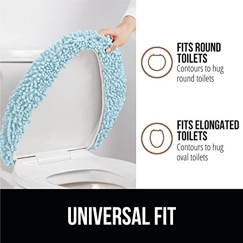 Gorilla Grip Shag Chenille Bathroom Toilet Lid Cover, Machine Wash