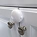Qdos Adhesive Double Door Cabinet Lock - Easy One Handed Operation - Patented ZeroPinch Design - Only Fits Standard Framed Cabinets and Furniture - Baby Proofing Doesn't Have to be Ugly | White