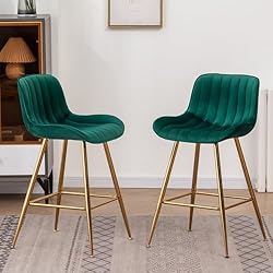 GBZB Velvet Barstools, Kitchen Bar Stools with