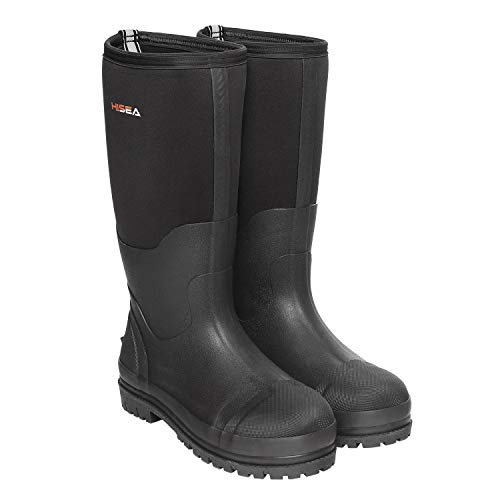 HISEA Men's Work Boots Neoprene Rubber Rain Boots Muck Mud Boots Insulated Outsole Pricepulse