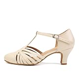 TINRYMX Women Ballroom Dance Shoes Closed Toe