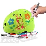 Wipeout Dry Erase Kids Helmet for Bike, Skate, and Scooter, Neon Zest, Ages 5+