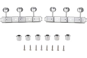 Premium 3-per-side On-a-Plate 3x3 Vintage Guitar Tuners Tuning Machines Tuning Keys for Gibson/Epi LP JR Metal Oval Button Ch