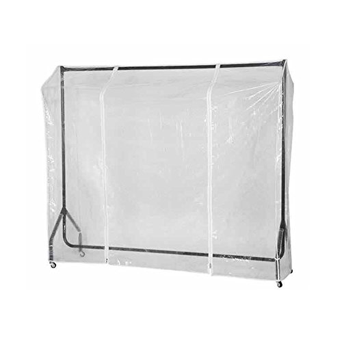 QEES Large Garment Rack Cover, Transparent Clothing Rack Cover, Clothes Rack Protector, Coat Hanger Protector Dustproof Storage Cover YFZ03 (59x20x52 inch)