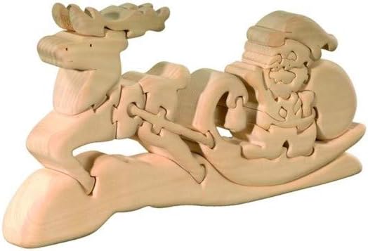 Dolfi - Wooden 3D Jigsaw Puzzle - Santa Sleigh with Reindeer