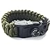 Camping Paracord Survival Bracelet Kit 500 LB - Outdoor Hiking Travelling Hunting Gear - 12-in-1 Emergency Tactical Parachute Rope Bracelet - Compass, Thermometer, Whistle, Knife, Fire Starter - Army
