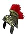 PVC Roman Helmet with Red Feathers Gladiator Costume, Gold, One Size