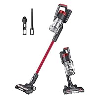 Eureka RapidClean Pro LED Headlights, Efficient Cleaning with Powerful Motor Lightweight Cordless Vacuum Cleaner, Convenient Stick and Handheld Vac, Red