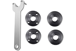 HOZZWHOO Grinder Angle Spanner Wrench Flange Nut for Dewalt 193465-4 Black Decker Ryobi Makita 4.5 Inch 5 Inch 5/8-11, 1PC Angle Grinder Flange Wrench and 4PCS Flange Nuts