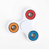 Tri Hand Fidget Spinner Toy (Stainless Steel Bearing, White, Non 3d Printed), EDC, Ultra Fast, Long Spin, for Focus and Concentration, ADHD, Anxiety, Fidgety Fingers