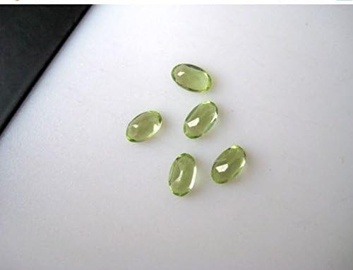 20 Pieces Faceted Oval Shaped Peridot Loose Gemstones Cabochons, Calibrated Peridot Cabochons, 3x5mm Each, BB138