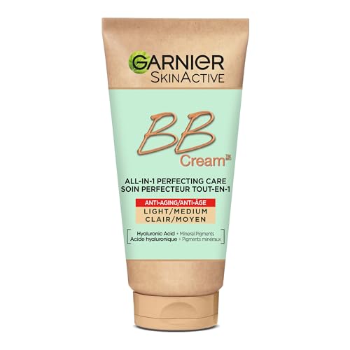 GARNIER Skin Active BB Anti-aging creme, all-in-1 perfectieverzorging, verstevigt en hydrateert, SPF 25, hyaluronzuur en aloë vera, veganistisch en dierproefvrij, alle huidtypes, gemiddelde tint