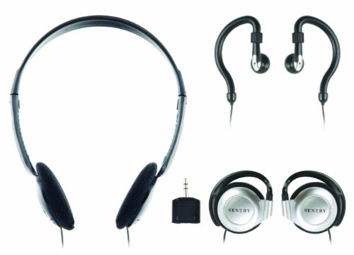 Sentry 784CD Headphones with Splitter Plug, Pack of 3 Styles