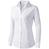 Beninos Womens Dress Shirts Long Sleeve Button Down Shirt Work Wear