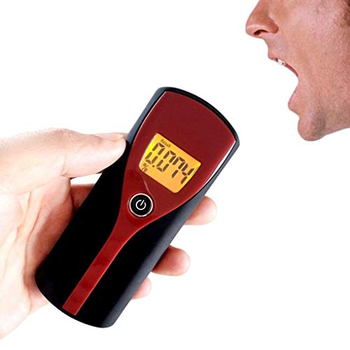 OmkuwlQ Portable Digital Backlight Alcohol Breath Tester Breathalyzer Blowing Analyzer Mini Detector LCD Display White