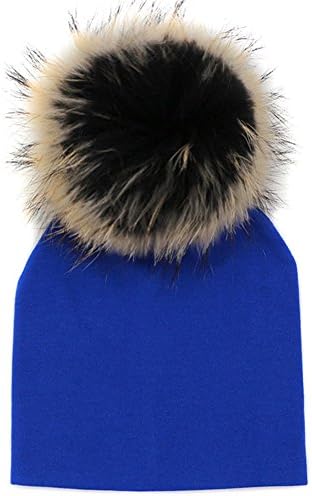 GZHILOVINGL Baby Toddler Bonnet Hat With Big Real Fur Pom Pom Kid Girl Winter Beanie
