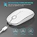 Type C Wireless Mouse, Jelly Comb Dual Mode 2.4Ghz Rechargeable Slim Wireless Mouse with Nano USB and Type C Receiver for PC Laptop, MacBook pro, MacBook air, iMac and More-MS05 (White and Silver)