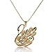 JEWELRIESHOP Retro Peacock Crystal Necklace Pendant Jewelry Vintage Style