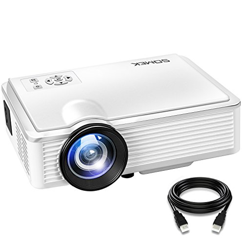 Projector 2400 Lumens LED Mini 1080P Projector, Portable Movie Projector HDMI USB TF VGA AV, Multimedia Home Theater with HDMI Cable-SOMEK K99(White) - Thumbnail 7
