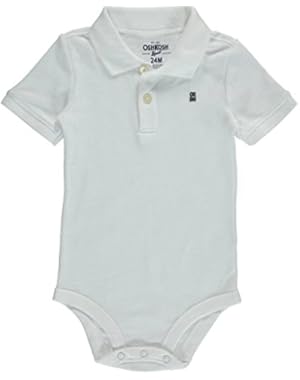 OshKosh B'Gosh Polo Bodysuit (Baby) - White-24 Months