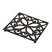 Comfify Decorative Cast Iron Trivet for Kitchen Or Dining Table | Square with Vintage Pattern - 6.5 x 6.5 | with Rubber Pegs/Feet - Recycled Metal - Vintage, Rustic Design - Rust Brown Color