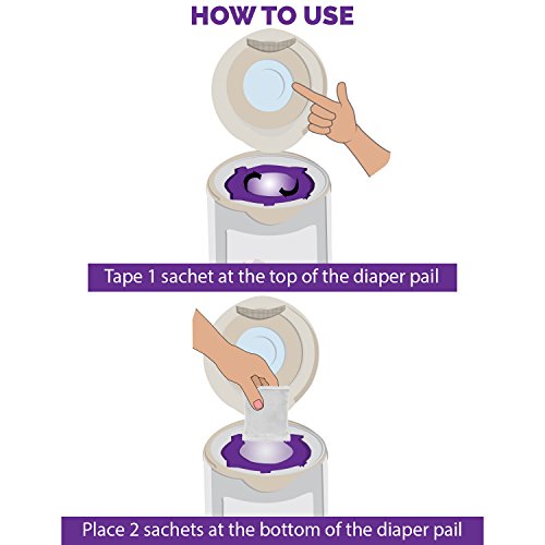 image for Purple Safety 12 Deodorizers for Diaper Genie - Odor Eliminator Deodor