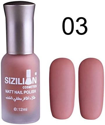 SICILIAN 12 ml Matte Dull Fast Dry Nail Polish Long Lasting 20 Color For Girls Women by DMZing (Rose Gold)