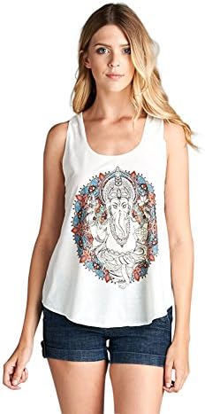 Pink Buddha Elephant Mandala Yoga Loose Fit Yoga Tank Top Tee