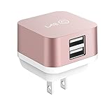 X2, 2Port USB Wall Charger, Rapid charging [Smart IC Technology] 2-Port Foldable Travel Wall Charger with Quick charge for Apple, Samsung, Android Devices & More(LABC-593-RG)