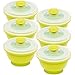Collapsible Food Storage Containers - Silicone Container Bin Sets with Lids for Kitchen, Camping & Camper RV Accessories, Freezer and Microwave Safe Storage Bowl Set, Stackable Space Saving Bins