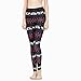 Ensasa Womens Autumn Winter Snowflake Graphic Printed Stretchy Leggings Pants, Black Red Reindeer XX-Large
