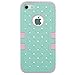 Majesticase Case Compatible with iPhone 5/5S Case - 3 Layers Diamante Bling Crystals Full Body Hybrid Armor Protection Cover + Free Stylus in Green/Pink
