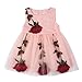 BOBORA Baby Girls Rose Dresses Printed Flower Sleeveless Dresses,Pink-1,Small / 2 Years