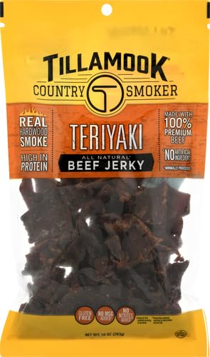 TILLAMOOK COUNTRY SMOKER REAL HARDWOOD SMOKED BEEF JERKY, TERIYAKI, 10 OUNCE