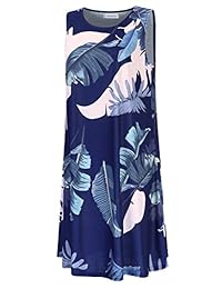 Clearlove - Vestido sin mangas para mujer, diseño floral, talla grande