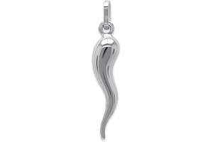 CHARM AMERICA Italian Horn Charm Pendant - Gold Plated / 925 Sterling Silver - Dangle Charm - 3D Cornicello Pendant - Good Luck