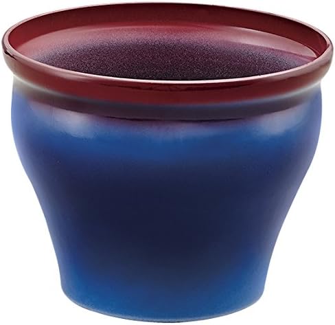 Stoving Varnish 10X8" Planter Fancy Polish Look Flowerpot/Planter for Nursery Indoor Outdoor Garden Patio Office Ornaments Home Decor Long Lasting Reusable Light Weight Water Resistant (Blue)