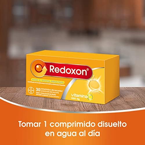 Vitamina C 1000 mg - Ajuda o Sistema Imunitário e a Defesa - Promove a Absorção de Ferro - Efeito Antioxidante - 1 mês de fornecimento - Sabor a limão - Sem glúten