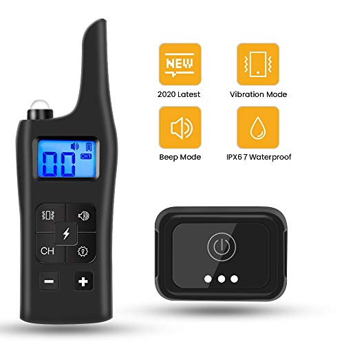 BESWIT Dog Training Collar Remote 2700ft Range Dog Bark Collar 0~99 Vibration Levels w/3 Training Modes Rechargeable IPX67 Waterproof Dog Collar for Small Medium Large Dogs with Light LCD Display