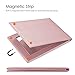 Fintie Portable Folding Vanity Makeup Mirror, Slim PU Leather Folding Compact Makeup Tabletop Travel Cosmetic Mirror with Standing - Rose Gold