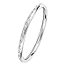 West Coast Jewelry Women's Stainless Steel Scalloped Design Bangle Bracelet