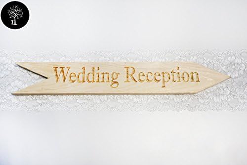 DIY Wooden sign - wooden arrow - unfinished wood - wooden pathway sign - custom text sign - Reception sign - laser engraved custom sign