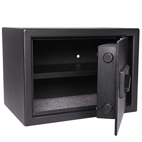 Ivation Home Safe Biometric Digital - 9.8" x 13.7" x 9.8" Home Security Box With Fingerprint Lock, Backup Keys & Mounting Kit (Renewed)