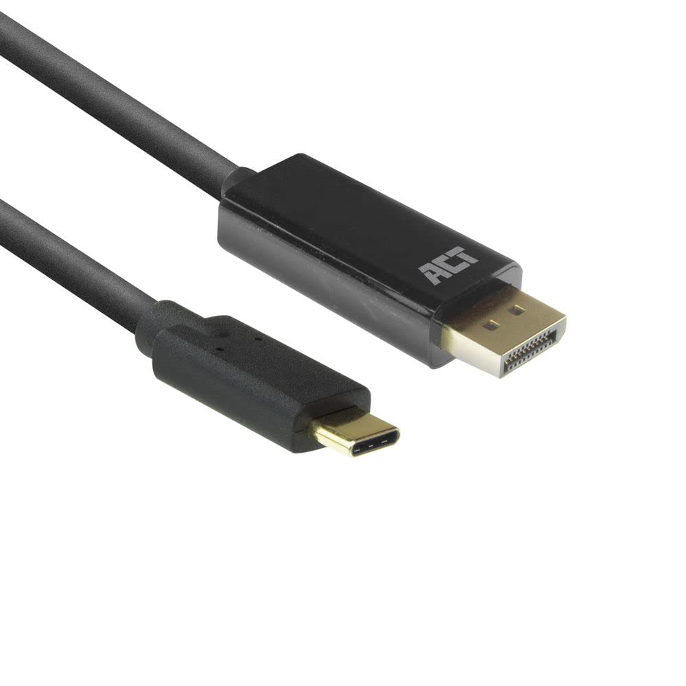 ACT USB C to DisplayPort Cable 2M, 4K@60Hz, USB C converter to DP, Male to Male Gold Plated Cable, for Laptop, Tablet, Smartphone – AC7325