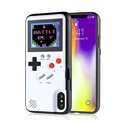 KOBWA Gameboy Case for iPhone,Retro 3D Gameboy Design Style Silicone Cover Case with 36 Small Games,Color Screen,Video Game Cover Case for iPhone X/MAX,iPhone8/8 Plus,iPhone 7/7 Plus,iPhone 6/6Plus