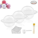 Whonline 36 Pieces 3 Sizes DIY Plastic Bath Bomb Mold 18 Set for Homemade Bath Bombs with 100 Shrink Warp Bags