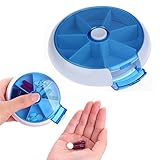 Sannysis 7-Day Round Medicine Pill Vitamin Box Case Storage Dispenser Holder (Blue)