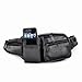 Roma Leathers New Large 8 Pocket Genuine Leather Waist Hip Lumbar Fanny Fannie Pack Bag Black with Dual Cell Phone Pockets and Dual Organizer (7089-BLK)