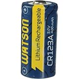 Watson CR123A Rechargeable Lithium Battery (3V, 400mAh)