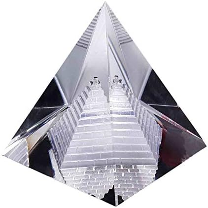Topclouds Artificial Egyptian Clear K9 Crystal Quartz Pyramid Home Desk Decoration